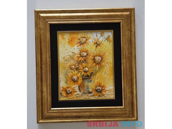 Ulje na platnu - Zlatni suncokreti, prelepo!