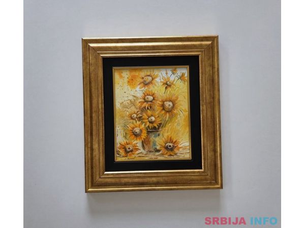 Ulje na platnu - Zlatni suncokreti, prelepo!