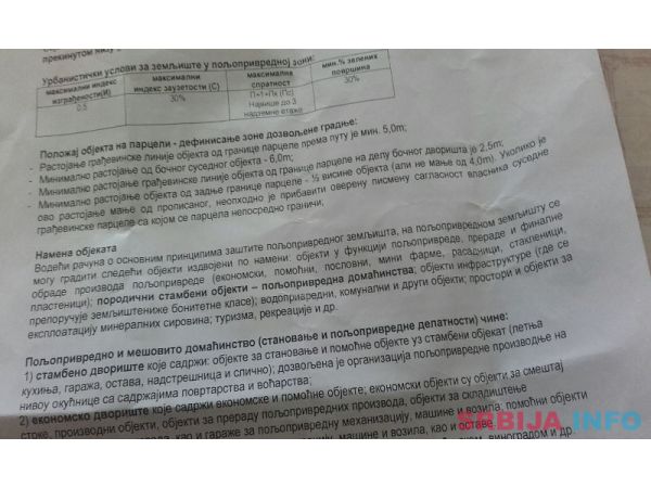 Plac 62 ara Vranić Barajevo