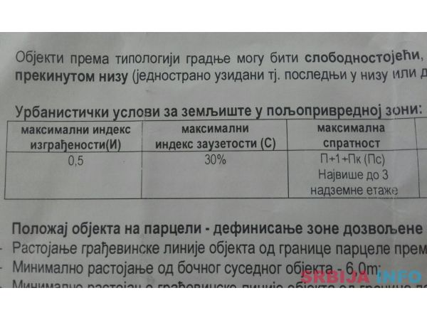 Prodajem plac 50ari u Vranicu