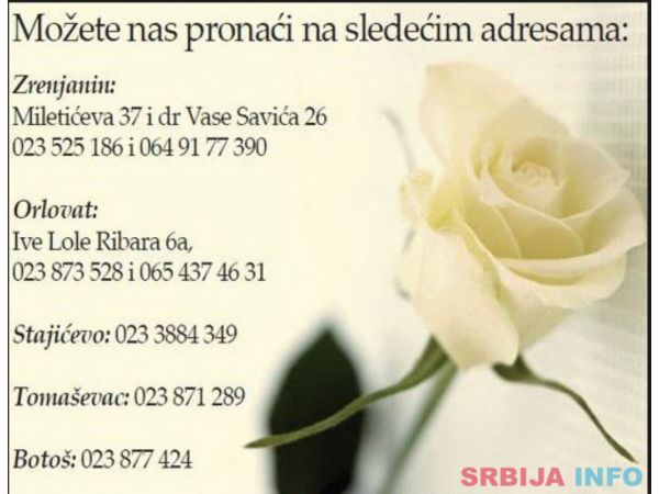 Pogrebna oprema i kamenorezacke usluge Zrenjanin