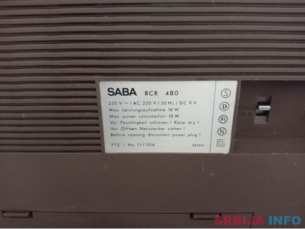 Radio kasetofon SABA RCR 480