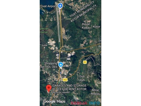 Dva poslovna hangara Radanovići Kotor