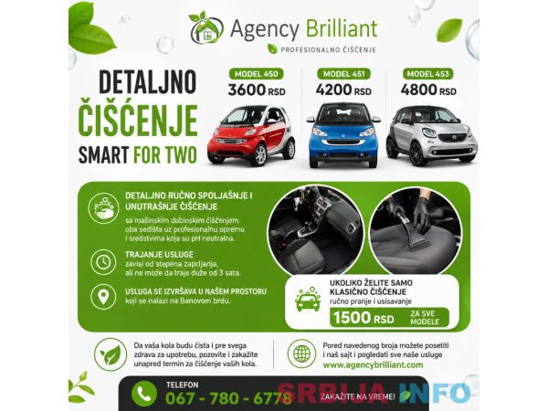 Detaljno čišćenje automobila Smart ForTwo