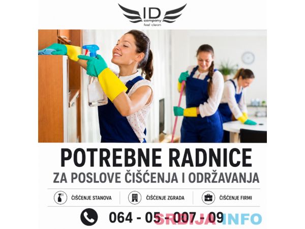 Potrebne radnice za poslove či&scaron;ćenja i održavanja 60.000-120.000