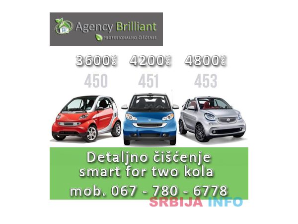 Detaljno ručno i mašinsko čišćenje automobila Smart ForTwo (modeli 450