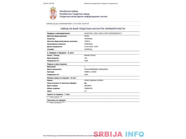 Na prodaju njiva kategorije 4 sa mogućno&scaron;ću konverzije 