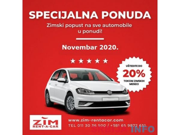 Rent a car Beograd ZIM, specijalna ponuda, zimske cene, neog
