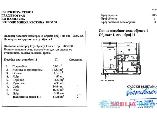 Prodaja stana na Karaburmi 62m2
