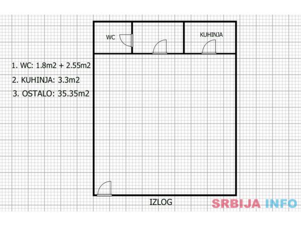 Lokal 43m2 u novijoj zgradi pogodan za sve namene