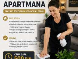 Potrebna žena za održavanje apartmana