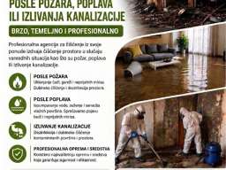 Čišćenje prostora posle požara, poplava ili izlivanja kanalizacije