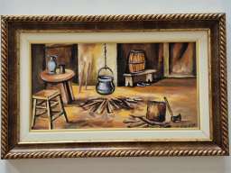 Ulje na platnu - Ognjiste, prelepa slika!