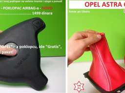 POKLOPAC AIR BAG-a + kožica menjača i ručne za Opel Astru G