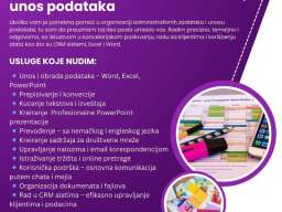 Administrativna podr&scaron;ka i unos podataka 