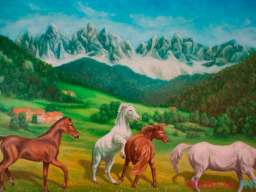 Umjetnička slika - Razigrani konji
