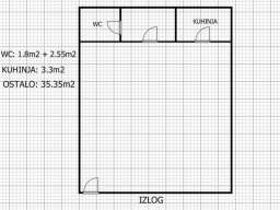Lokal 43m2 u novijoj zgradi pogodan za sve namene