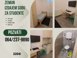 Zemun, izdajem sobu za studenta ili zaposlenu osobu