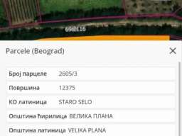 Prodajem zemljiste Staro Selo-Velika Plana