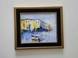 Ulje na platnu - Camac u luci, prelepa slika!